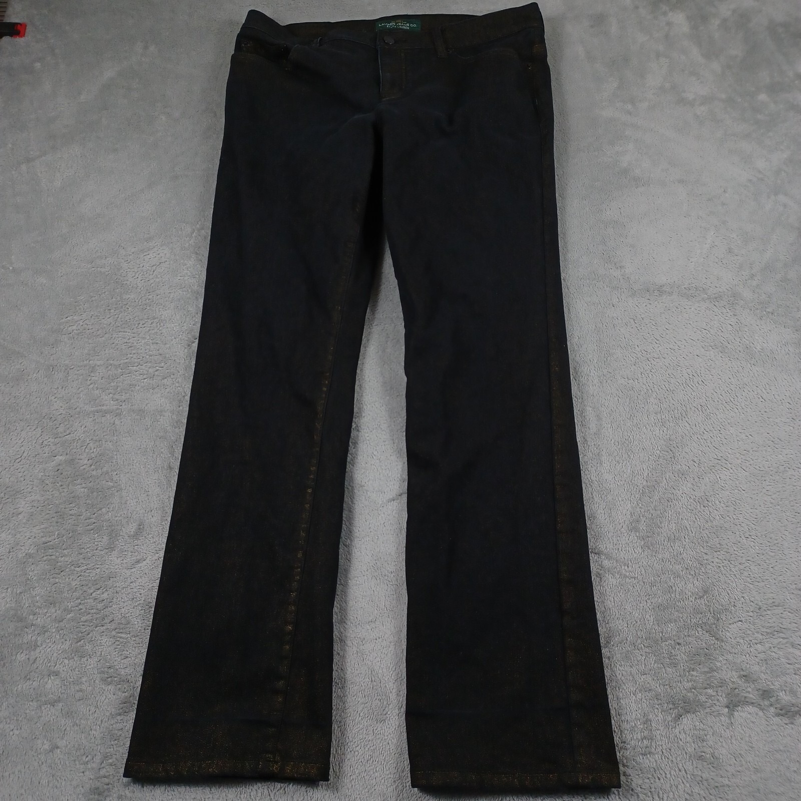 Lauren Ralph Lauren Jeans Womens 12 Black Straight Pockets Denim Classic